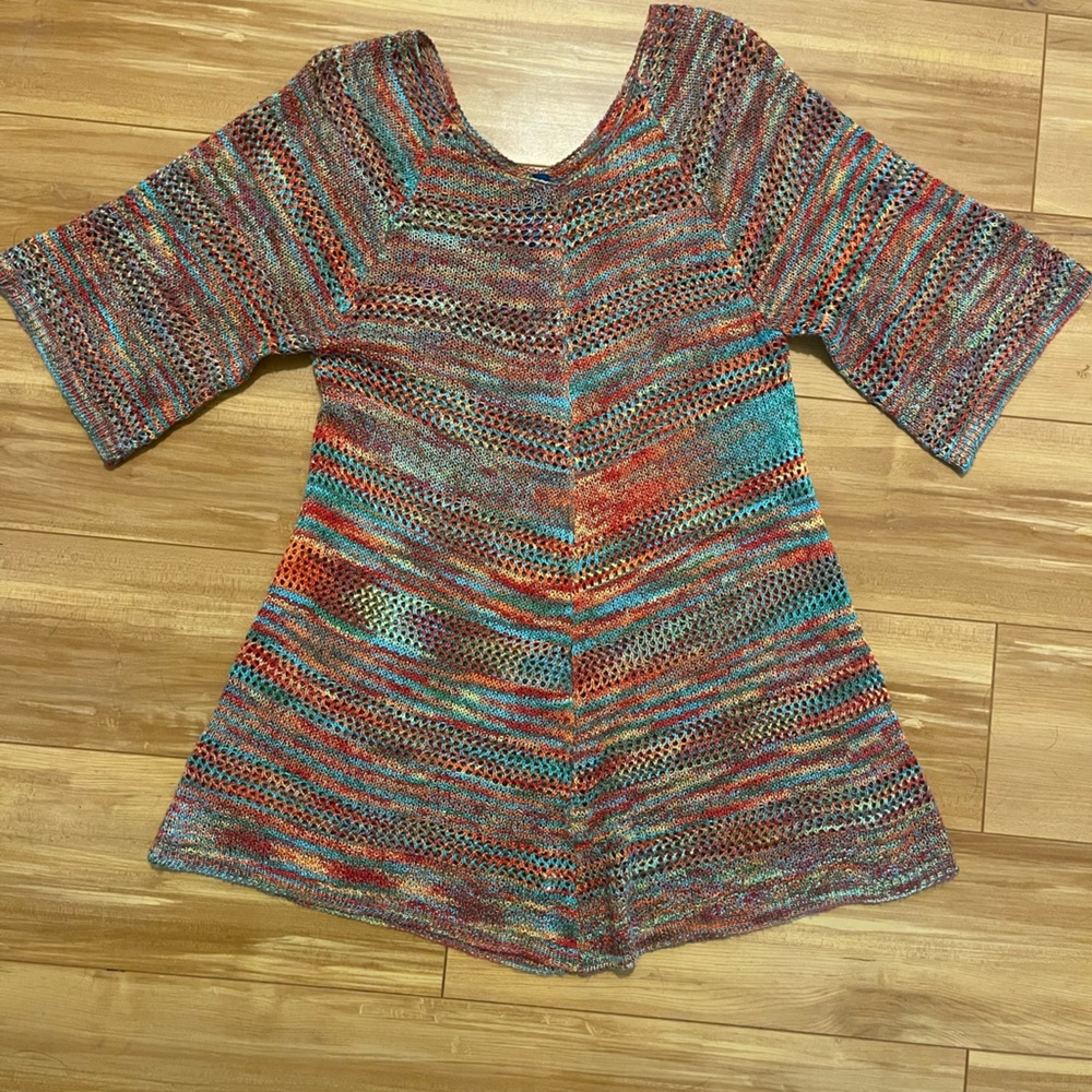 Falls creek open weave sweater cover pull-over small
